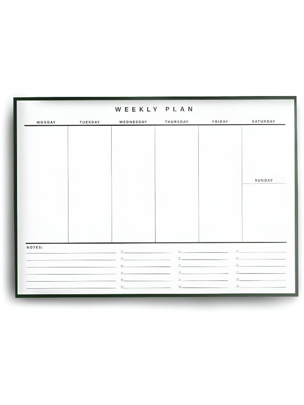 Weekly Desk Planner- 52 undated pages 100gsm Premium Paper Simple Weekly Planner